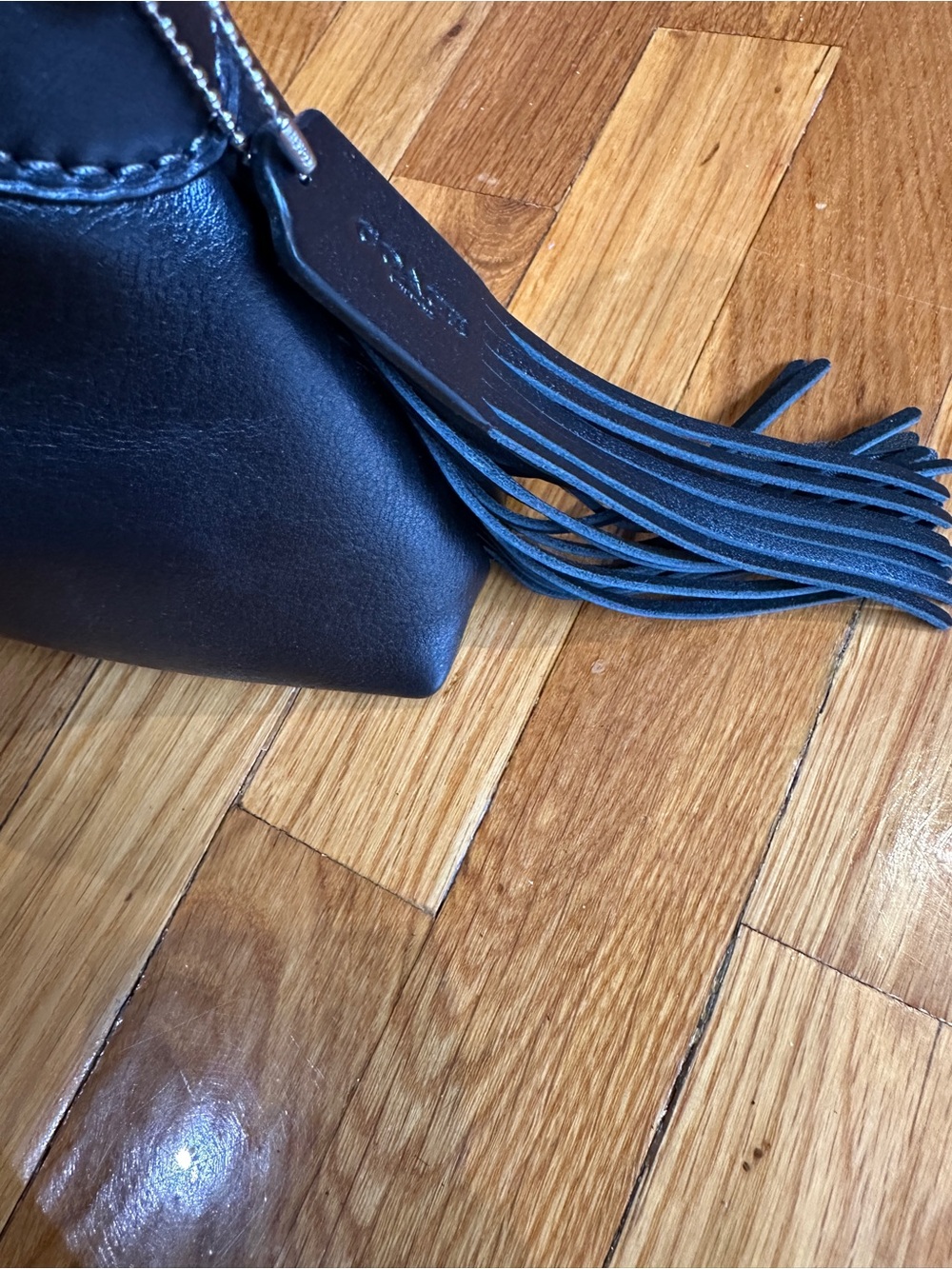Coach Black Brooklyn 23 Shoulder Bag with Fringe Tassels Brand New w/Tags - Picture 15 of 16